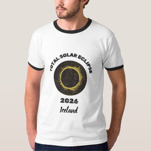 Total Solar Eclipse 2026 Men's Ringer T-Shirt (Voorkant)