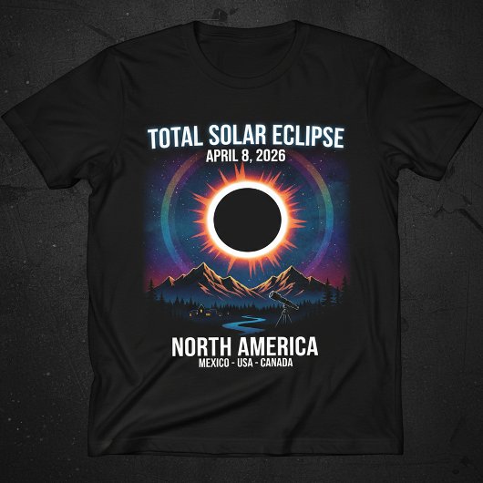 Total Solar Eclipse 2026 - North America Souvenir T-shirt