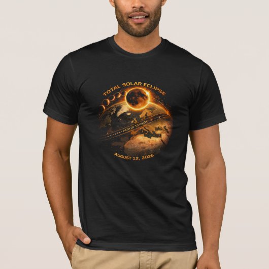 Total Solar Eclipse 2026- Path of Totality T-shirt (Voorkant)
