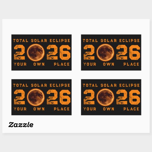 Total Solar Eclipse 2026 Rechthoekige Sticker (Vel)
