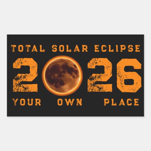 Total Solar Eclipse 2026 Rechthoekige Sticker (Voorkant)