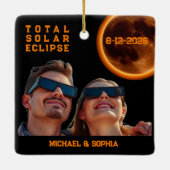 Total Solar Eclipse 2026 Souvenir Keramisch Ornament (Achterkant)