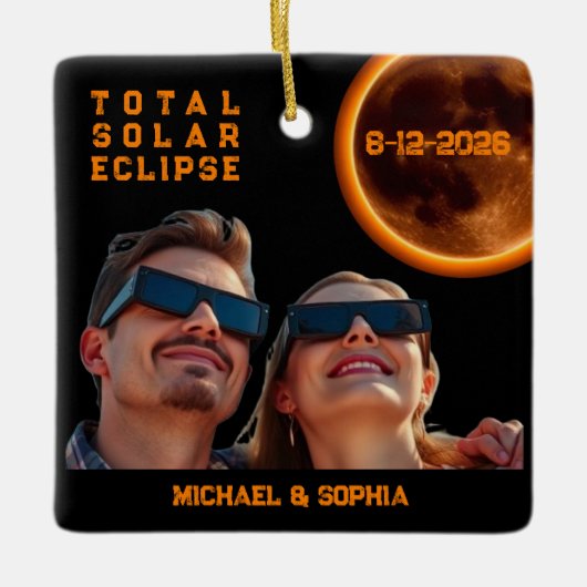 Total Solar Eclipse 2026 Souvenir Keramisch Ornament (Voorkant)