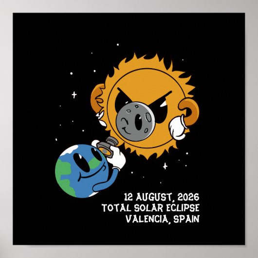 Total Solar Eclipse 2026 Spain Photobomb Poster (Voorkant)