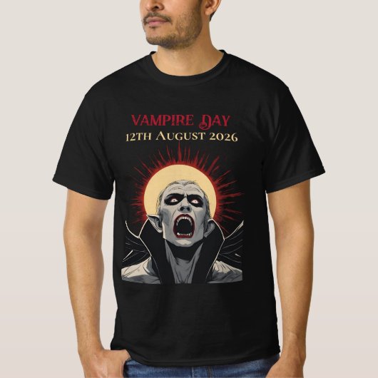Total Solar Eclipse 2026 Vampire Day T-shirt (Voorkant)