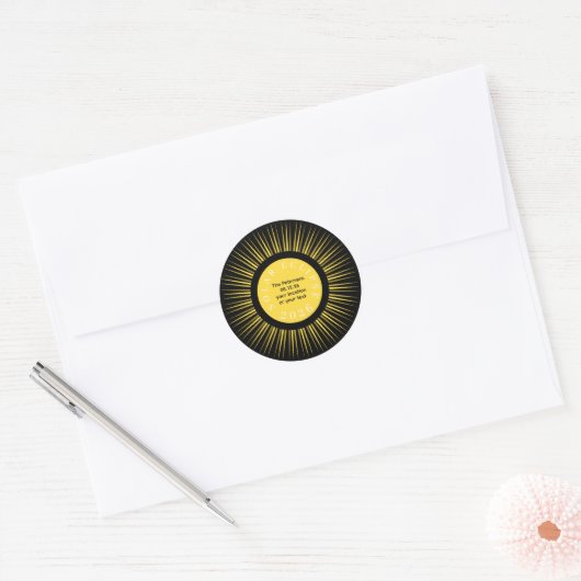 Total solar eclipse 2026 your name personalized ronde sticker (Envelop)