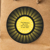 Total solar eclipse 2026 your name personalized ronde sticker