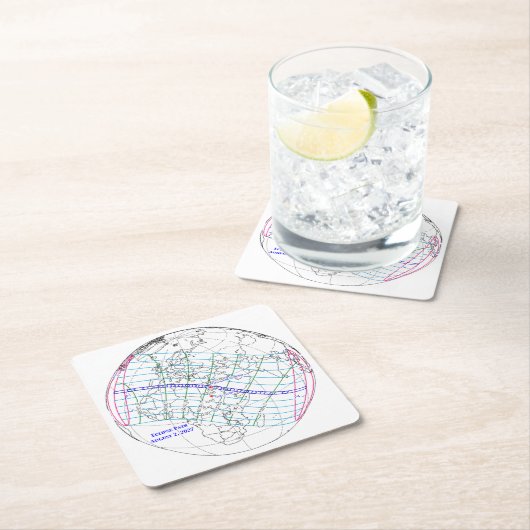 Total Solar Eclipse 2027 Map Kartonnen Onderzetters (Insitu)