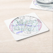 Total Solar Eclipse 2027 Map Kartonnen Onderzetters (Schuin)