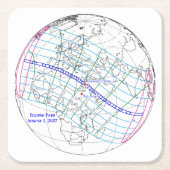 Total Solar Eclipse 2027 Map Kartonnen Onderzetters (Voorkant)