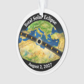 Total Solar Eclipse 2027 Map Ornament (voorkant)