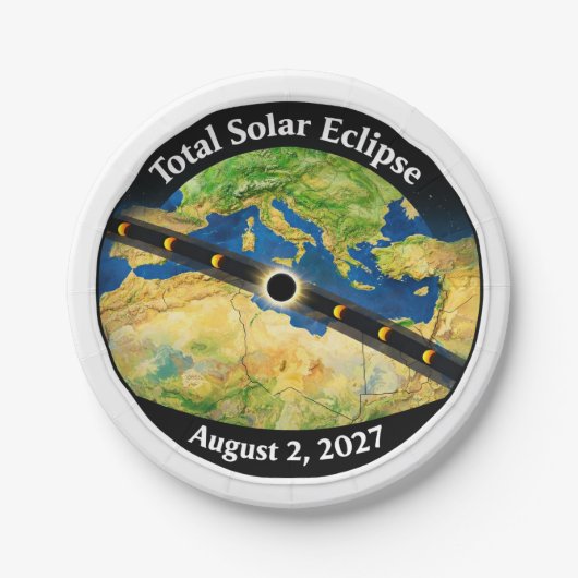 Total Solar Eclipse 2027 Map Papieren Bordje (Voorkant)