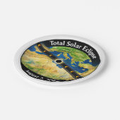 Total Solar Eclipse 2027 Map Papieren Bordje (Gekanteld)