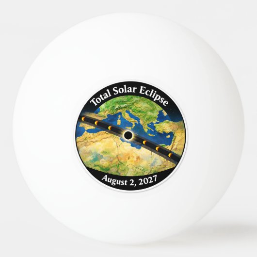 Total Solar Eclipse 2027 Map Pingpongbal (Voorkant)