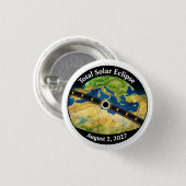 Total Solar Eclipse 2027 Map Ronde Button 3,2 Cm (Voorkant /achterkant)
