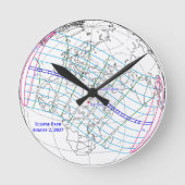 Total Solar Eclipse 2027 Map Ronde Klok (Voorkant)