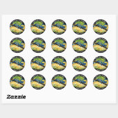 Total Solar Eclipse 2027 Map Ronde Sticker (Vel)