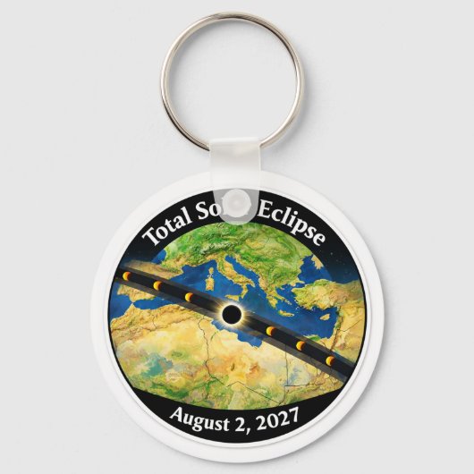 Total Solar Eclipse 2027 Map Sleutelhanger (Voorkant)