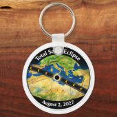 Total Solar Eclipse 2027 Map Sleutelhanger (Voorkant)