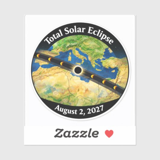 Total Solar Eclipse 2027 Map Sticker (Vel)