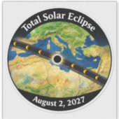 Total Solar Eclipse 2027 Map Sticker (Voorkant)