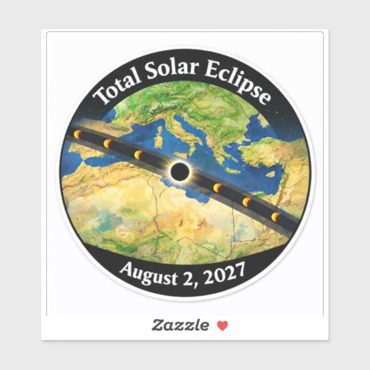 Total Solar Eclipse 2027 Map Sticker (Vel)