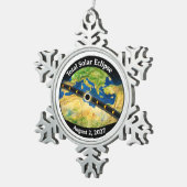 Total Solar Eclipse 2027 Map Tin Sneeuwvlok Ornament (Rechts)