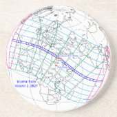 Total Solar Eclipse 2027 Map Zandsteen Onderzetter (Voorkant)