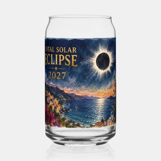 Total Solar Eclipse 2027 Mediterranean  Blikvorm Glas (Achterkant)