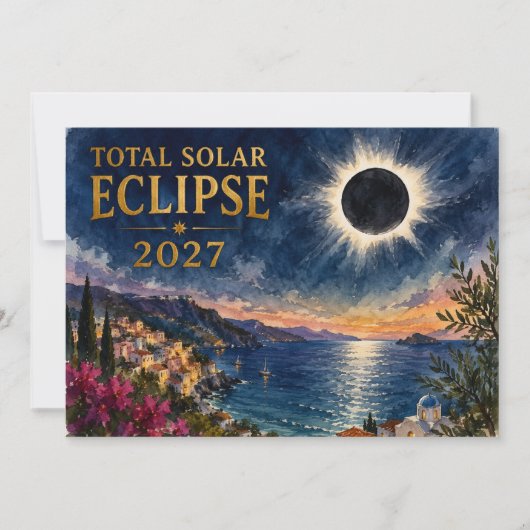 Total Solar Eclipse 2027 Mediterranean  Kaart (Voorkant)