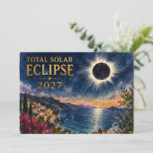 Total Solar Eclipse 2027 Mediterranean  Kaart (Staand voorkant)