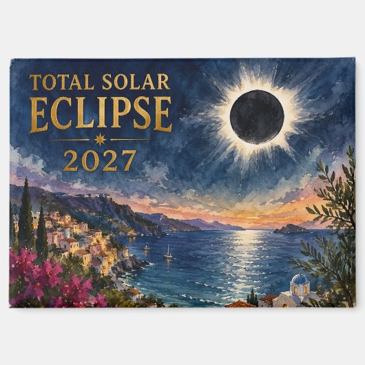 Total Solar Eclipse 2027 Mediterranean  Magneet (Voorkant)