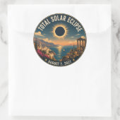 Total Solar Eclipse 2027  Ronde Sticker (Tas)