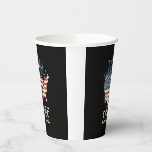 Total Solar Eclipse 4.8.2024 Patriottische Verenig Papieren Bekers (Links)