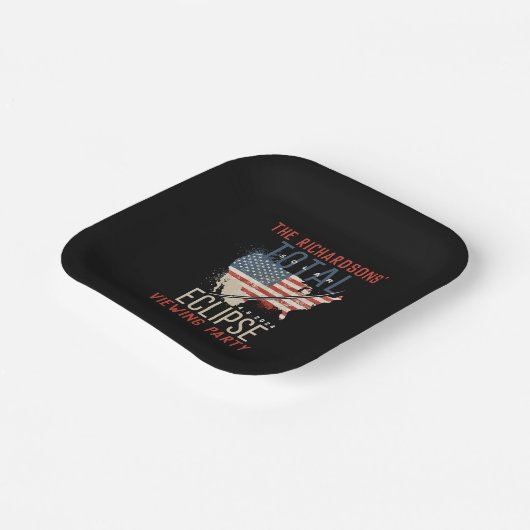 Total Solar Eclipse 4.8.2024 USA Kaart Gepersonali Papieren Bordje (Gebogen)