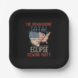 Total Solar Eclipse 4.8.2024 USA Kaart Gepersonali Papieren Bordje