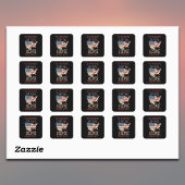 Total Solar Eclipse 4.8.2024 USA Kaart Gepersonali Vierkante Sticker