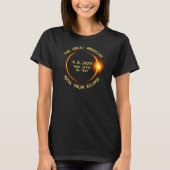 Total Solar Eclipse 4.8.2024 USA Uw staat toevoege T-shirt (Voorkant)