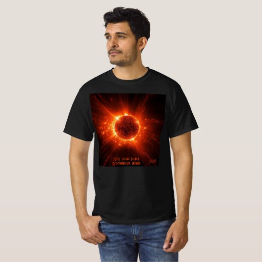 Total Solar Eclipse Alle tekst & datum toevoegen U T-shirt (Voorkant volledig)