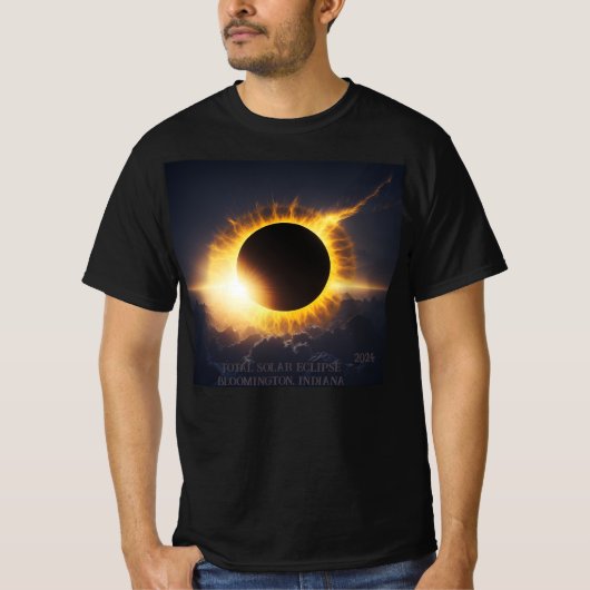 Total Solar Eclipse Alle tekst & datum toevoegen U T-shirt (Voorkant)