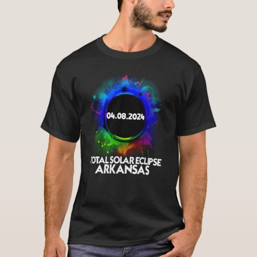Total Solar Eclipse Arkansas 2024 Colorful Totalit T-shirt (Voorkant)