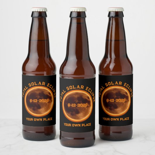 Total Solar Eclipse August 12, 2026 Bier Etiket (Flessen)
