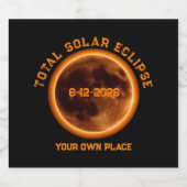 Total Solar Eclipse August 12, 2026 Bier Etiket (Enkel label)
