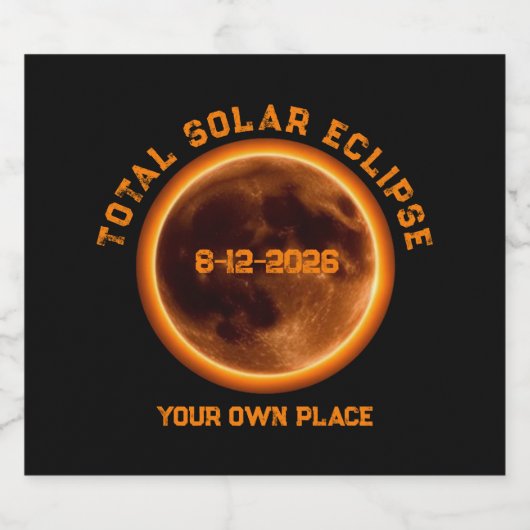 Total Solar Eclipse August 12, 2026 Bier Etiket (Enkel label)