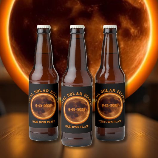 Total Solar Eclipse August 12, 2026 Bier Etiket