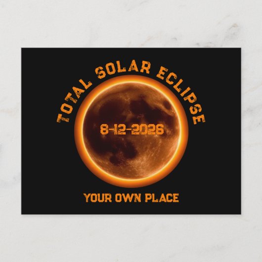 Total Solar Eclipse August 12 2026 Briefkaart (Voorkant)