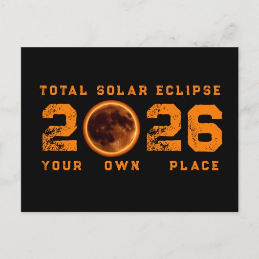 Total Solar Eclipse August 12 2026 Briefkaart (Voorkant)