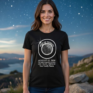 Total Solar Eclipse August 12 2026 Custom Family T-shirt