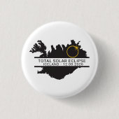 Total Solar Eclipse August 12 2026 – Iceland Ronde Button 3,2 Cm (Voorkant)