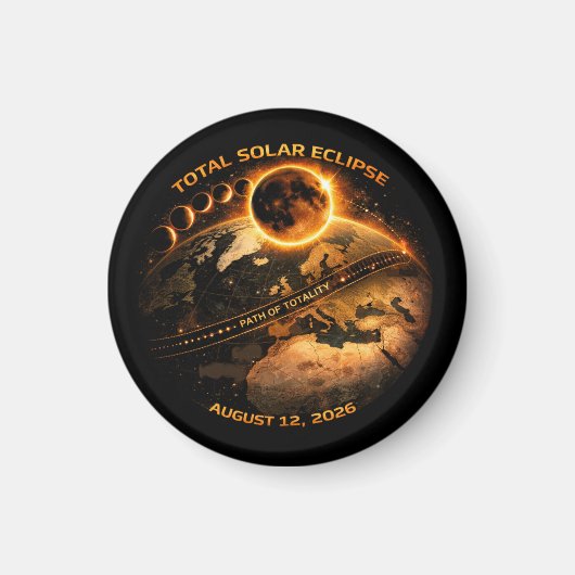 Total Solar Eclipse August 12, 2026 Magneet (Voorkant)